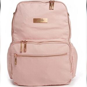 JuJuBe Large Zealous 3-Pocket Diaper Backpack - Pink Blush Chromatics